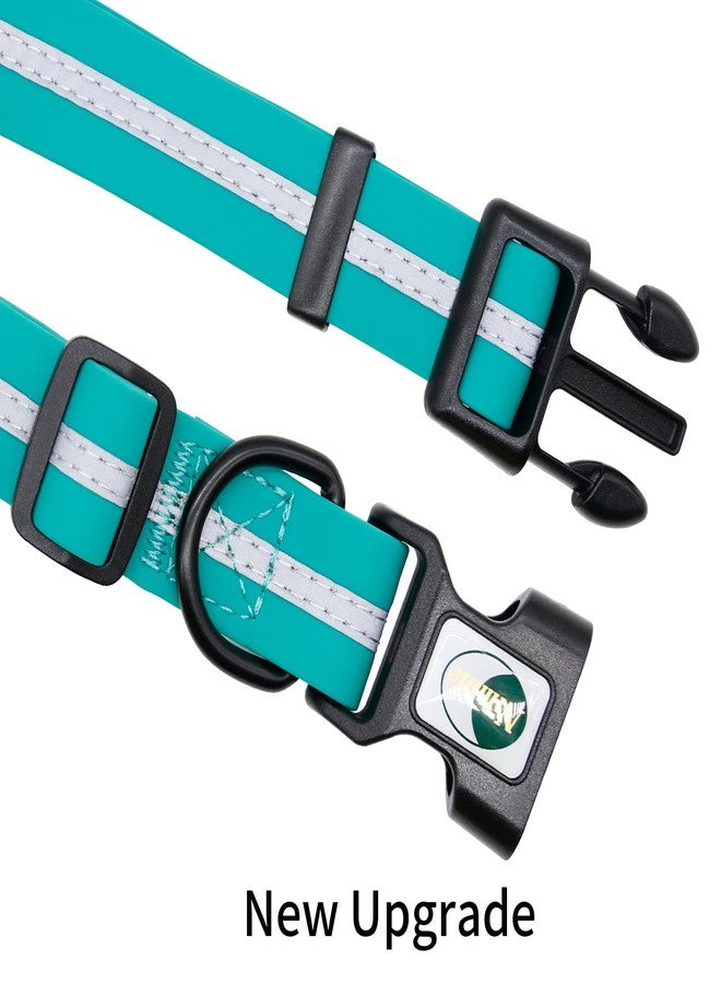 NIMBLE Dog Collar Waterproof Pet Collars Anti-Odor Durable Adjustable PVC & Polyester Soft with Reflective Cloth Stripe Basic Dog Collars S/M/L Sizes (Medium (11.81”-18.5”inches), Emerald Green) - Image 5